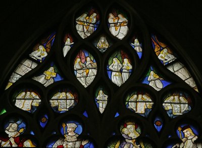 Window depicting musical angels by French School